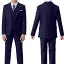 Boys Suits 5 Piece Slim Fit Suit for Kids Formal Ring Bearer Suits Gentleman Wedding Party Outfit (Blue) 14