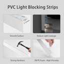 ZSTARR PVC Light Blockers Blackout Light Blockers Side Tracks for Window Shades and Blinds Side Tracks for Blackout Shades Easy to Instal Light Blocking Strips for Bedroom (White, 58",2Pcs)
