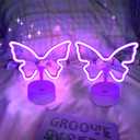 Purple Butterfly Neon Sign Lights - 2 Pack Butterfly Decorations for Girls Bedroom Battery/USB-Powered Purple Room Decor, Aesthetic for Room, Home, Party, Nursery