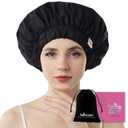 Years calm Heat Cap For Deep Conditioning Shower CapReusable Three-Layer Structure Waterproof Hair Cap  Applicable Tofor Bathing, Hair Care, And Other Uses (Black, One Size)