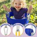 High Back Full Bucket, Toddler Swing with Coated Chains & Triangle Dip Pinch Protection for Safety, Baby Swing Outdoor with Locking Buckles, Toddler Bucket Swing for Backyard, Playground, Blue
