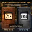 Solar House Numbers for Outside Light Up - 3000K/6000k 2 Modes, Aluminum Waterproof LED Lighted Address Signs for Houses, Solar Powered Wall-Mounted Illuminated Address Plaque for Yard Home