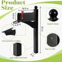 Colingmill Black 1 Set Iron Mailbox Posts with Mailbox for Outside Ground Mounting Post 56 Inch Tall Heavy Duty Architectural Stand with 8 Screws for Outdoor Use