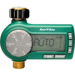 Rain Bird 1ZEHTMRP Premium Professional Grade Electronic Digital Hose End Timer/Controller, One Zone/Station, Battery Operated, Digital with Brass Inlet/Outlet
