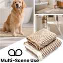 Waffle Bath Mat Set, Non Slip Bathroom Rugs Sets 2 Piece, Ultra Absorbent Long Bath Rug Runner for Bathroom Boho Chic Decor, Machine Washable Floor Mats, Brown & White, 20"47" Plus 18"30"