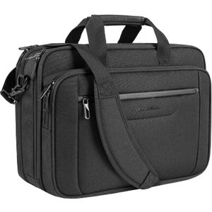 VANKEAN Laptop Briefcase Premium Laptop Case Fits Up to 17.3 Inch Business Shoulder Bag Laptop Expandable Water-Repellent Messenger Bag for Men/Women Computer Bag for Travel/Business/Black-Black, 18.5