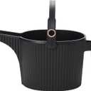 Hachiman Large Watering Can with Widened Spout | 5 L Plant Watering Can for Indoor and Outdoor Plants, Hands-Free Filling, 15" x7.2", Black