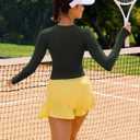 RUNNING GIRL Long Sleeve Yoga Shirts for Women, Soft Fitted Seamless Stretchy Casual Crew Neck Athletic Basic Shirt (L)