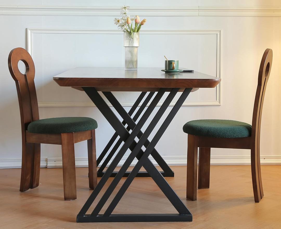 Metal Table Legs, Triangle Shape Industrial/Modern Heavy Duty Dining Table Legs Set of 2 (28.3'H 23.6'W)