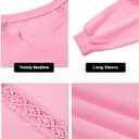 Womens Oversized Sweatshirts V Neck Lace Crochet Lantern Long Sleeve Pullover Cropped Tops Fall Outfits Clothes (Black, XL)