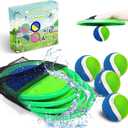 Jalunth Ball Catch Set Game Toss Paddle - Beach Toys Back Yard Outdoor Games Pool Lawn Backyard Throw Catch Sticky Set Age 3 4 5 6 7 8 9 10 11 12 Years Old Boys Girls Kids Adults Family Easter Gifts (Green 4 Pack)
