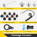 18PCS Radiator Pressure Tester Kit | Coolant Pressure Tester Kit,Radiator Pressure Pump Cooling System Car Leak Tester Detector Tool Water Tank Adapter Auto Coolant Vacuum Purge Head Gasket
