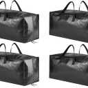 SpaceAid Heavy Duty Moving Bags, Extra Large Storage Totes W/Backpack Straps Strong Handles & Zippers, Alternative to Moving Boxes, Packing & Moving Supplies, Black (10 Pack)