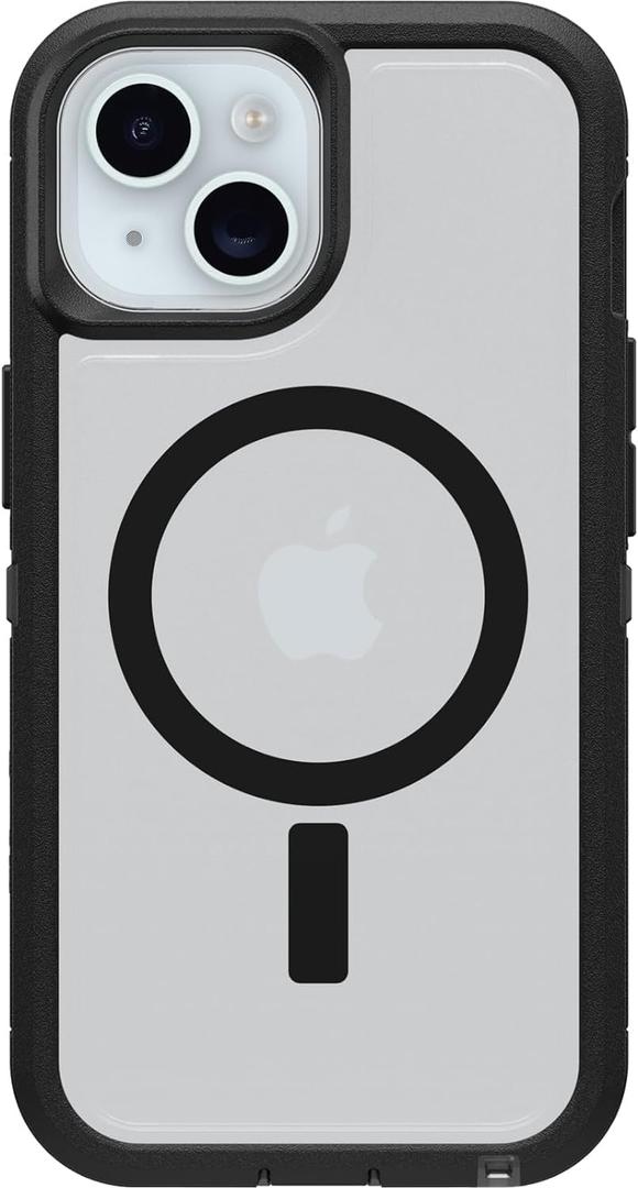 OtterBox iPhone 15 Pro | Defender Series XT Case with MagSafe, Screenless, Rugged - Non-Retail Packaging - Dark Side