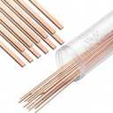 Therwen 20 Sticks Silver Brazing Rods Aws Bcup-5, 15% Silver 0.050" x 1/8" x 19.5" Solder Phos Copper Brazing Alloys Flat Welding Rods Industry for Air Conditioning Refrigerator HVAC Unit