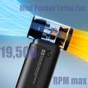 Turbo Handheld Fan 4000mAh, 12H Max Cooling 3-Speed Portable Mini Fan, Type-C Rechargeable Personal Pocket for Travel Outdoor Camping Fishing Home Office (Black)