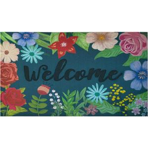 CHICHIC Welcome Door Mat 17x 30 Inch Front Door Mat Outdoors for Home Entrance Outdoors Mat for Outside Entry Way Doormat Entry Rugs, Heavy Duty Non Slip Rubber Back Low Profile, Colorful Flower