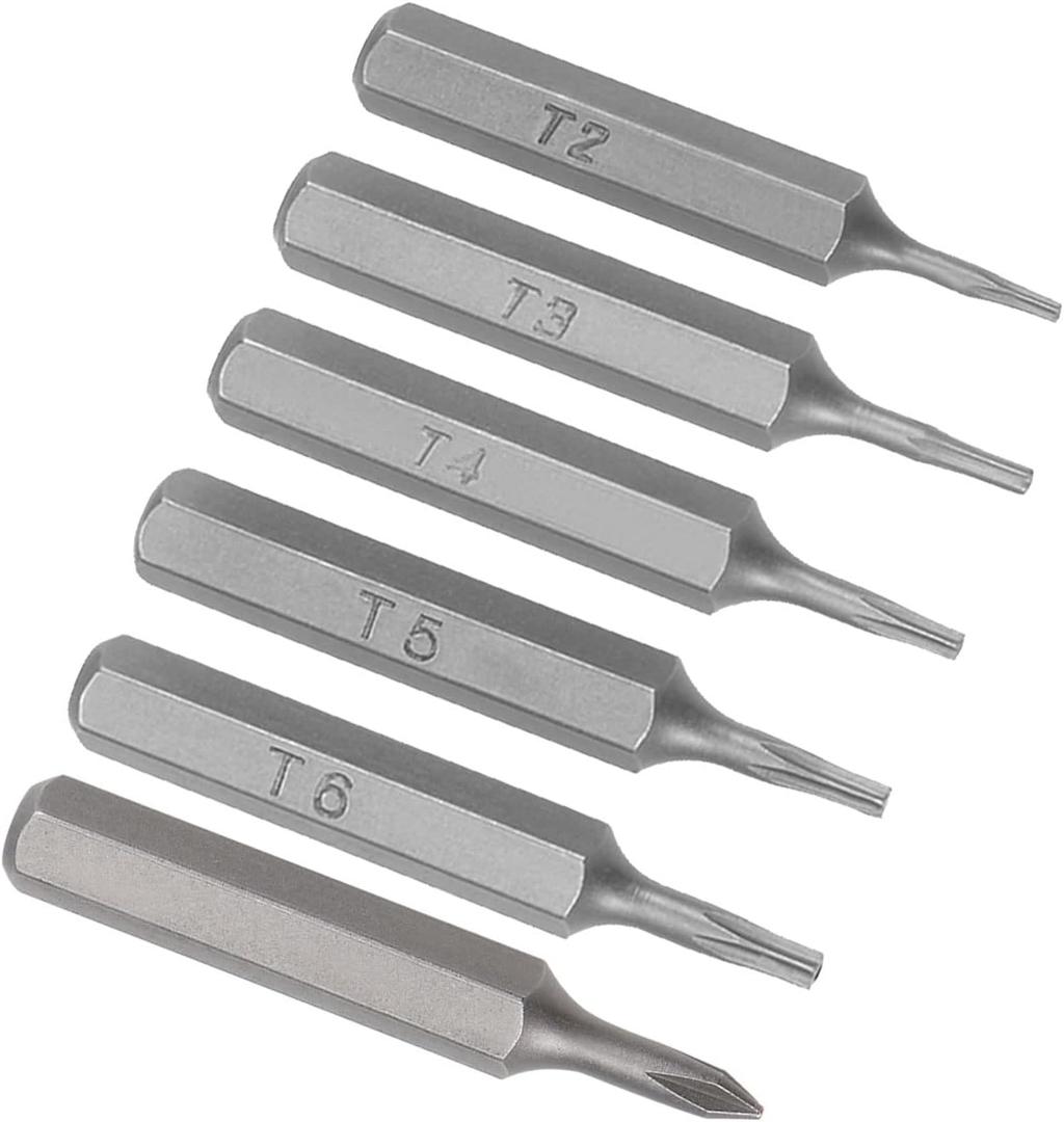 uxcell 5/32" Hex Shank Phillips and Torx Bits Set Cross PH000 T2 T3 T4 T5 T6 Screwdriver Bit Set 28mm Length S2 Screw Driver Kit Tools,8pcs