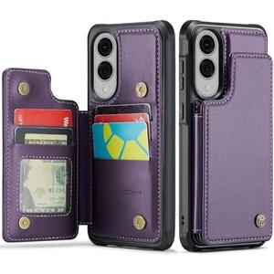 Vinich for Samsung Galaxy S25 Edge Wallet Case with Card Holder, RFID Blocking Credit Slots Kickstand Shockproof Phone Cover Fit for Galaxy S25 Edge 6.7" Purple