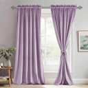 JIUZHEN Purple Blackout Velvet Curtains 84 inches for Living Room Thermal Insulated Room Darkening Grey Curtains Thick Velvet Window Drapes/Panels, Set of 2 with Tiebacks, W52 x L84 inches