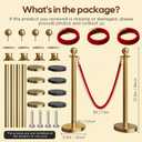 4 Pack Gold Stanchions and Velvet Ropes Set, Stainless Steel Crowd Control Barriers, 3Pcs Red Carpet Ropes and Poles for Party Supplies,Photobooth Accessories, Prom,Birthday,Business,Wedding, Museums