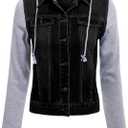 Design by Olivia Women's Classic Casual Hooded Denim Jacket (XX-Large)