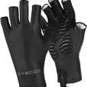 5 x Fishing Gloves UV Protection Gloves Sun Protection Gloves UPF50+ Men Women for Outdoor, Kayaking, Rowing (Large, Black)