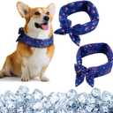 Weysat 2 Pcs Dog Cooling Bandanas Summer Pet Dog Bandana Ice Neck Wraps Scarf Pet Square Hunting Training Hiking Camping Accessories for Summer(S)