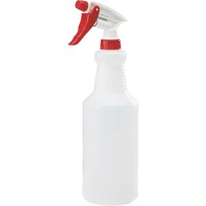 Clear Spray Bottle - 32 Oz., Adjustable Spray, Dilution Scale, Model# P-32