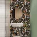 HAOKHOME Peel and Stick Wallpaper Boho Mushroom Removable Stick on Forest Contact Paper for Bathroom Black/Brown/Green 17.3in x 32.8ft