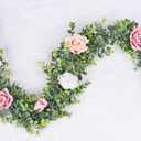 Lvydec 2 Pack Artificial Eucalyptus Garland, Fake Eucalyptus Greenery Garland Wedding Backdrop Arch Wall Decor, 5.5 Feet/Strand Fake Hanging Plant for Table Festival Party Decoration