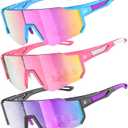 Kids Sunglasses Youth Baseball Softball Sunglasses for Girls Boys Age 4-14 UV Protection Sports Kids 3 Pack