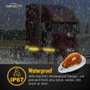Partsam 2Pcs 6" Amber Sleeper Cab LED Side Marker/Turn Led Light Clearance Surface Mount 15 LED Replacement for Freightliner Century/Columbia Amber Oval Side Marker and Turn Signal Sealed Light