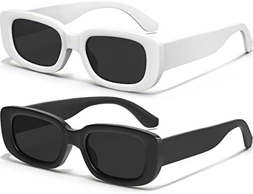 AWGSEE Retro Rectangle Kids Sunglasses 90’s Vintage Fashion Narrow Square Frame Glasses Shades for Girls Boys UV Protection