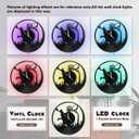 Basketball Sports Wall Clock,12 Inch Vinyl Record Clocks Home Art Decor Night Lamp 7-Color Luminous LED Wall Clock,Gifts to Sports Lovers/Basketball Fans/Men/boy.