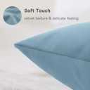 QUORGVES Light Blue Velvet Pillow Covers 22x22 Inch Set of 2, Soft Solid Decorative Square Throw Pillow Covers, Decor Cushion Covers for Bed Sofa Couch Bedroom Living Room - Coastal Sky Baby Blue