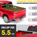 5.5 ft Soft Roll Up Truck Bed Tonneau Cover Fits for Nissan Titan 2017-2024 with 5.5FT (67") Fleetside Bed Without Titan Box