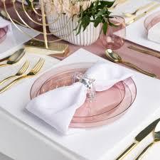 Sharp Collection Rose Translucent 10" Dinner Plates, 110 pcs