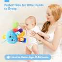 hahaland 8-in-1 Baby Sensory Tummy Time Toys 3-6 Months Developmental Infant Toys 0-6 Months, Newborn Baby Toys for Boy Girl Gift Montessori Rattle Teething Octopus Toy