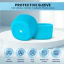 2 x 2pcs Silicone Boot for Owala Smoothsip Slider Coffee Tumbler 12oz 20oz, Anti-Slip Protective Sleeve, Bottom Protector for Travel Coffee Mug, Cup Tumblers Accessories for Owala' (Blue)
