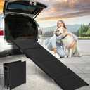 Dog Car Ramp for Large Dogs, Foldable Dog Steps Aluminum Dog Ramps, Dog Stairs with Nonslip Surface for High Beds, Trucks, Cars and SUV, Supports up to 200 lbs (71'' L x 20'' W)