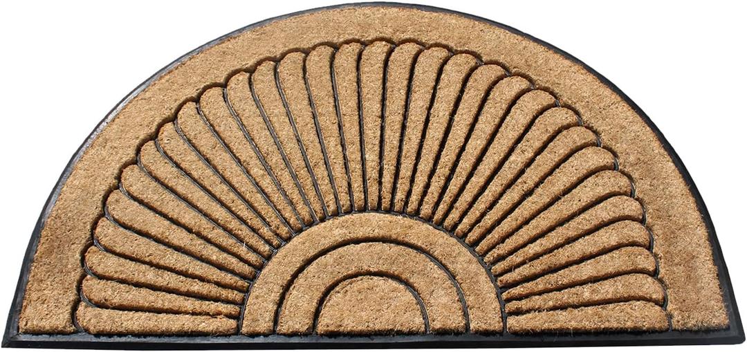 A1HC Natural Coir and Rubber Door Mat, 30x48, Thick Durable Doormats for Entrance, Heavy Duty, Low Pile Door Mat, Easy to Clean, Long Lasting Front Entry Doormat