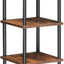HOOBRO 5-Tier Corner Shelf Stand, Corner Square Rack Display Shelf, Tall Storage Plant Stand, Bookcase for Small Spaces, Living Room, Home Office, Kitchen, Rustic Brown and Black BF50CJ01