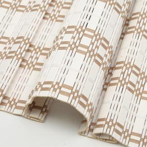 Bamboo Roman Shades Cordless Blinds, Custom Blackout Natural Bamboo Blinds with 6 Inches Valance, Natural 100% Bamboo and Linen Window Blinds for Windows, Pattern SW205-02