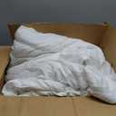 AveLom White Duvet Cover Queen (90 x 90 Inches) 3 Pieces (1 Duvet Cover + 2 Pillow Cases) Stripe Zipper Closure Corner Ties Soft Washed Microfiber Duvet Cover for Men, Women