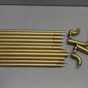 Gold Double Curtain Rod Set, USFOOK Blackout Wrap Around Curtain Rods for Windows 48 to 84 Inch, 6/8 Inch Room Darkening Curtain Rod 32 to 86 Inch, Decorative Double Drapery Rods