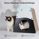 FUKUMARU Cat Scratcher House, 19.5 Inch Cozy Cardboard Cat Scratcher, Mountain Shape Vertical Bed Lounger, Durable Cats Scratching Pad for Indoor Cats, Safe & Secure