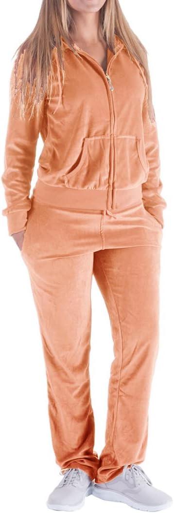 Facitisu Track Suits for Women Set Sweatsuits 2 Piece Tracksuit (XX-Large, Orange)