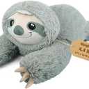Bobbie & Laxi 27" & 4.5 lbs Sloth Weighted Stuffed Animals, Cuddly & Soft Kids' Plush Toy Pillows for Companion, Large Plushies with Removable Ceramsite Bag, Gifts for Adults, Kids, Boys and Girls