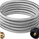 DOZYANT 12 Feet Stainless Steel Braided Propane Adapter Hose 1 lb to 20 lb Converter Replacement for QCC1/Type1 Tank Connects 1 LB Bulk Portable Appliance to 20 lb Propane Tank - Safety Certified